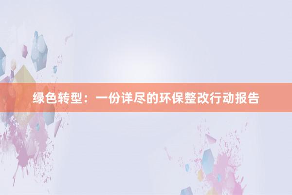 绿色转型：一份详尽的环保整改行动报告